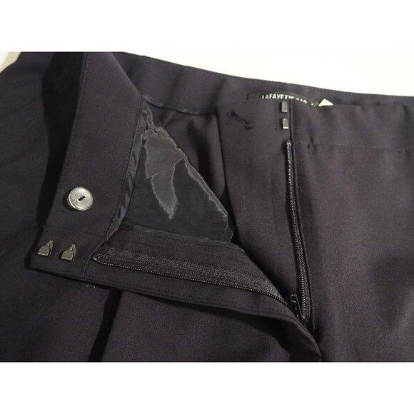 Lafayette 148 Navy Blue Staight Leg Wool Dress Pants $698, Size 12 (US) - Picture 7 of 12